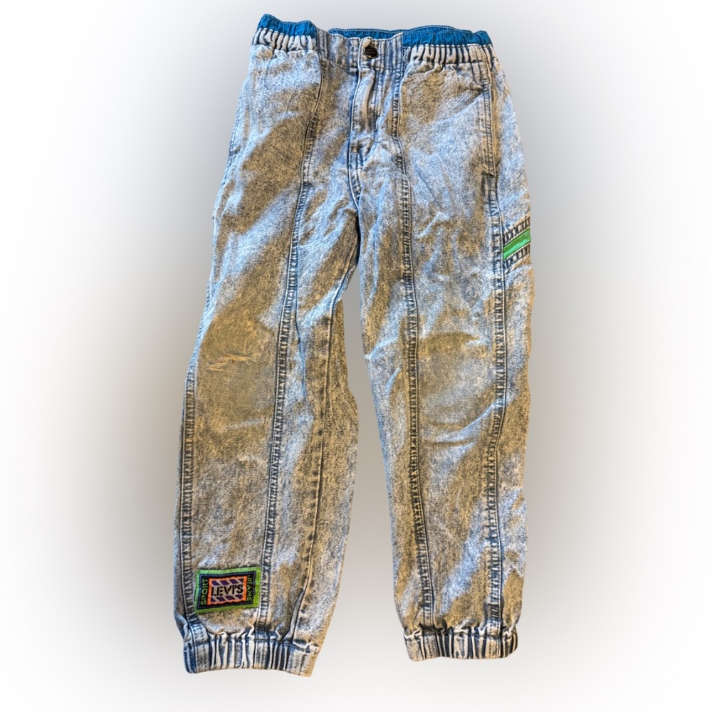 Vintage 80s Little Levi's Sport Denim Jogger Jeans Acid Wash 6 Years